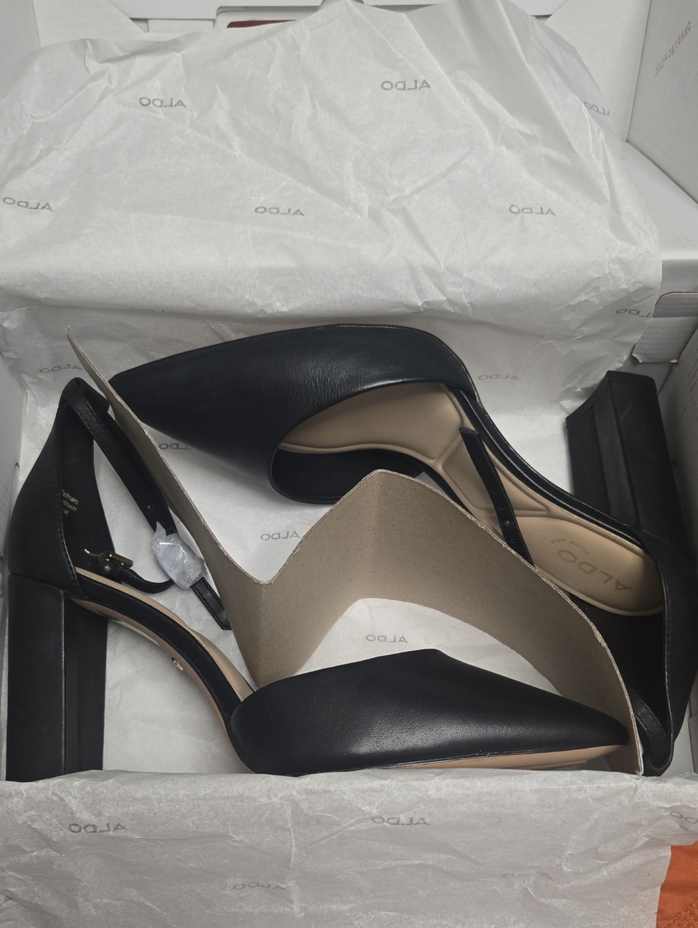 Aldo Black Pointed Pillow Walk Block Heel Pumps